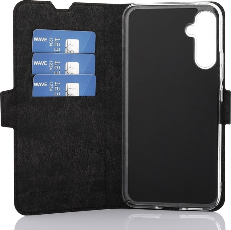 Wave BookCase -suojakotelo, Samsung Galaxy A34 5G, musta Wave BookCase -suojakotelo, Samsung Galaxy A34 5G, musta