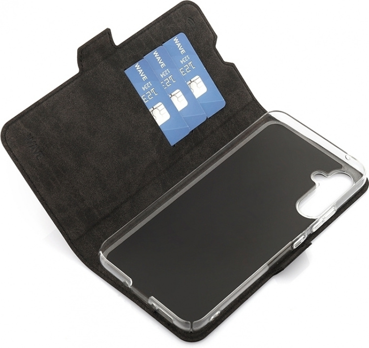 Wave BookCase -suojakotelo, Samsung Galaxy A34 5G, musta Wave BookCase -suojakotelo, Samsung Galaxy A34 5G, musta