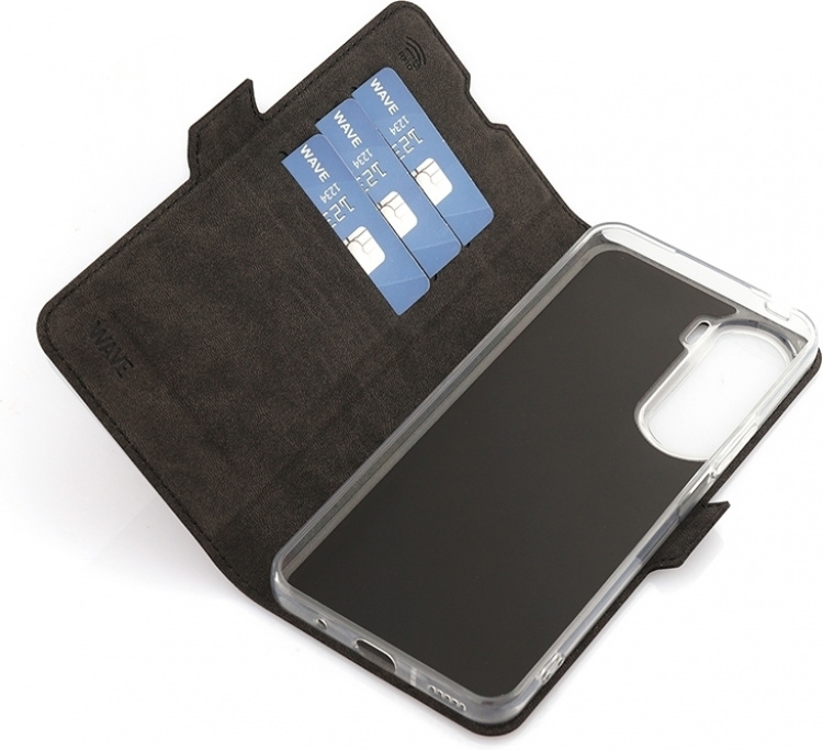 Wave BookCase -suojakotelo, Honor 90 Lite, musta