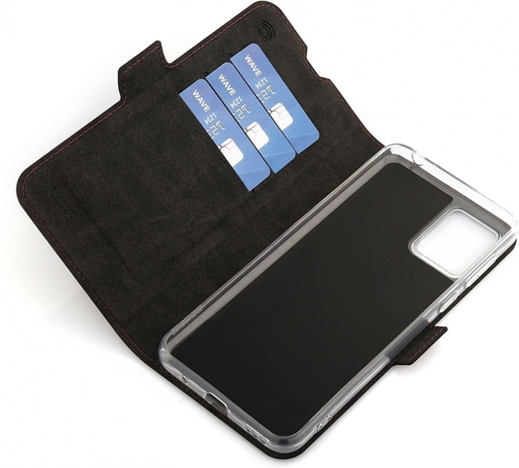 Wave BookCase -suojakotelo, Motorola Moto E13, Smoky Sangria