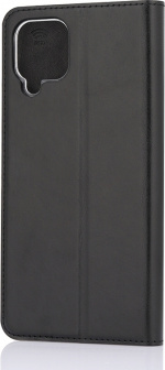 Wave BookCase -suojakotelo, Samsung Galaxy A12, musta