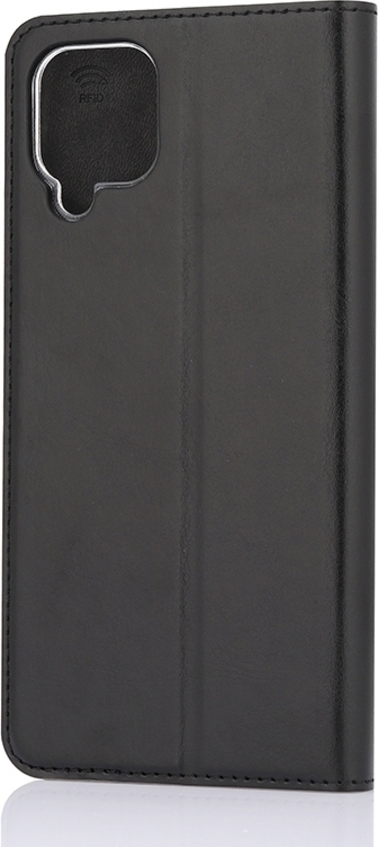 Wave BookCase -suojakotelo, Samsung Galaxy A12, musta