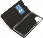 Wave BookCase -suojakotelo, Samsung Galaxy A12, musta