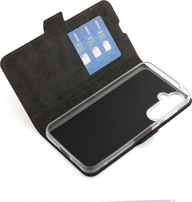 Wave BookCase -suojakotelo, Samsung Galaxy S23 FE 5G, Smoky Sangria