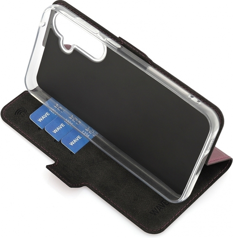 Wave BookCase -suojakotelo, Samsung Galaxy S23 FE 5G, Smoky Sangria