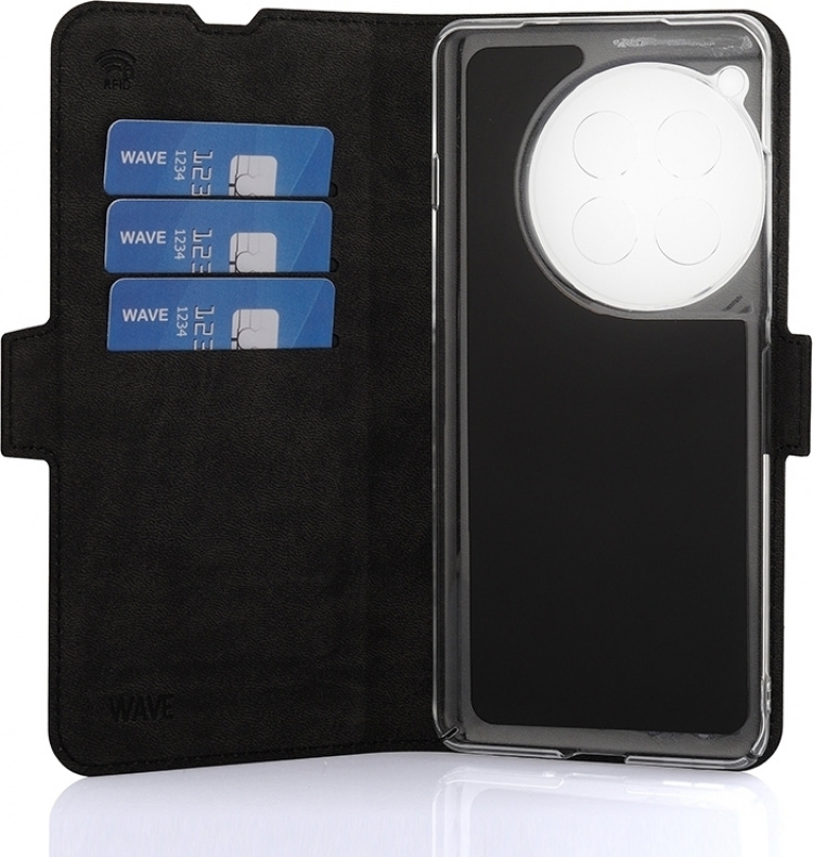 Wave BookCase -suojakotelo, OnePlus 12 , musta Wave BookCase -suojakotelo, OnePlus 12 , musta