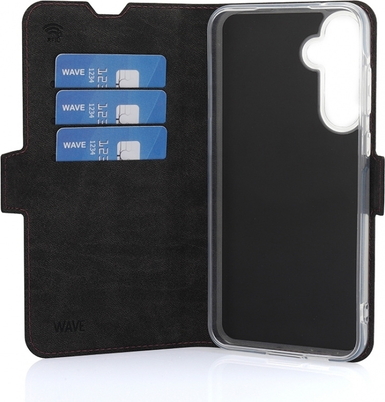 Wave BookCase -suojakuori, Samsung Galaxy A55 5G, Smoky Sangria