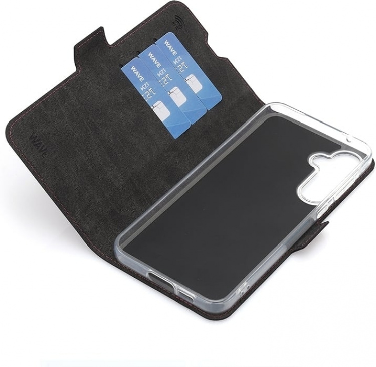 Wave BookCase -suojakuori, Samsung Galaxy A55 5G, Smoky Sangria