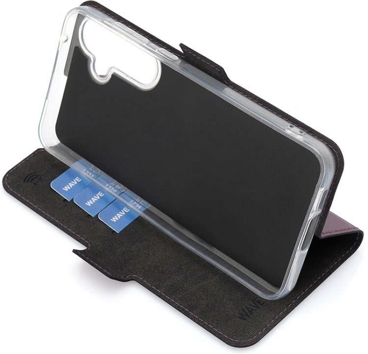 Wave BookCase -suojakuori, Samsung Galaxy A55 5G, Smoky Sangria