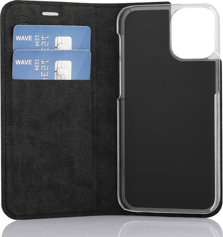 Wave BookCase suojakotelo, iPhone 12 mini, musta