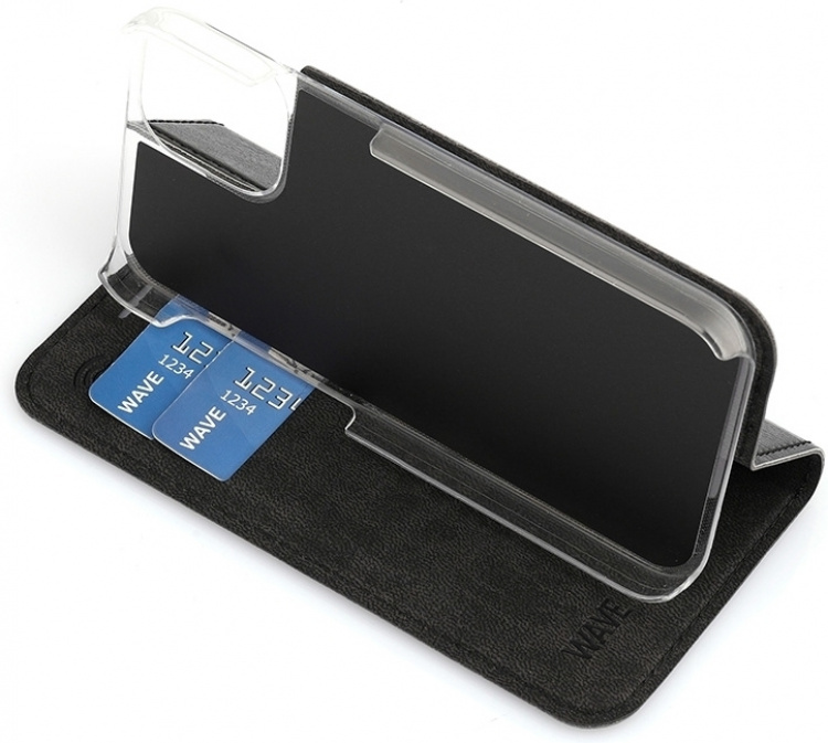 Wave BookCase suojakotelo, iPhone 12 mini, musta