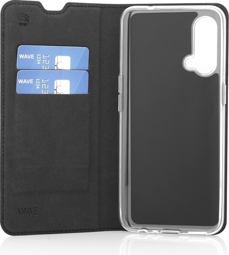 Wave BookCase -suojakotelo, OnePlus Nord CE 5G, musta Wave BookCase -suojakotelo, OnePlus Nord CE 5G, musta