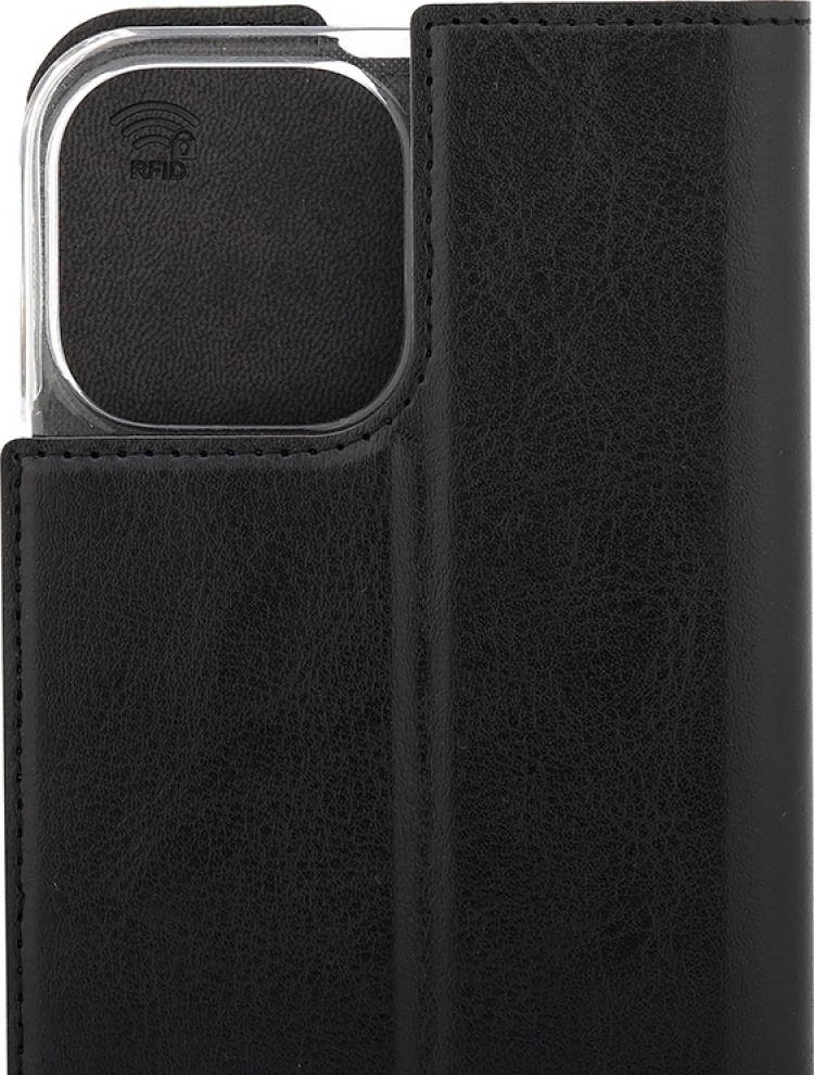 Wave BookCase -suojakotelo, iPhone 13 Pro Max, musta