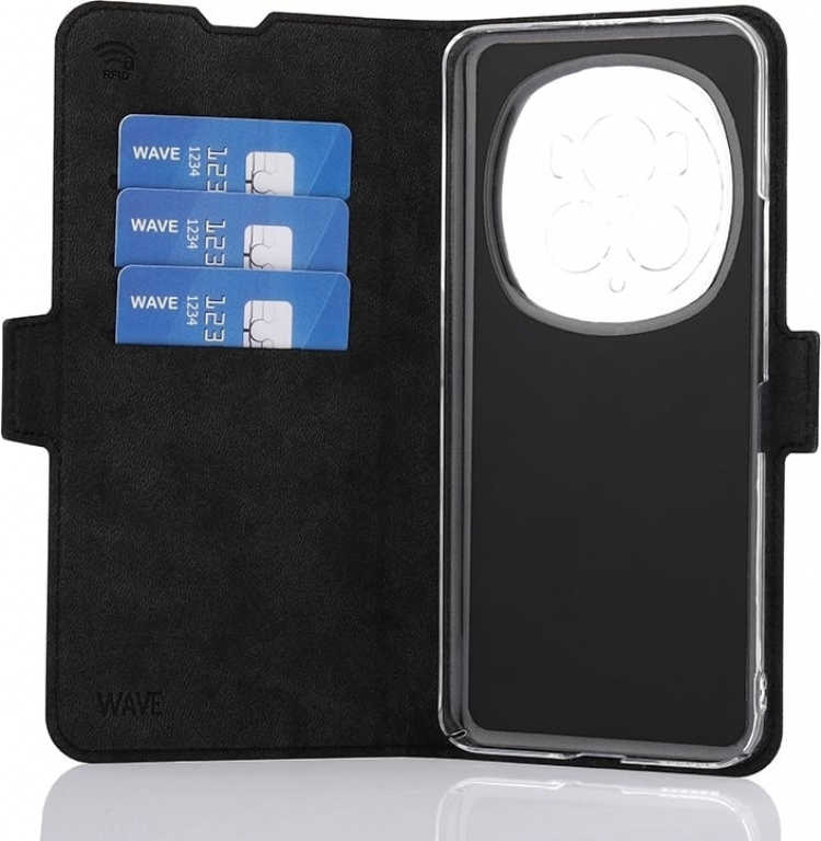 Wave BookCase -suojakuori, Honor Magic6 Pro 5G, musta