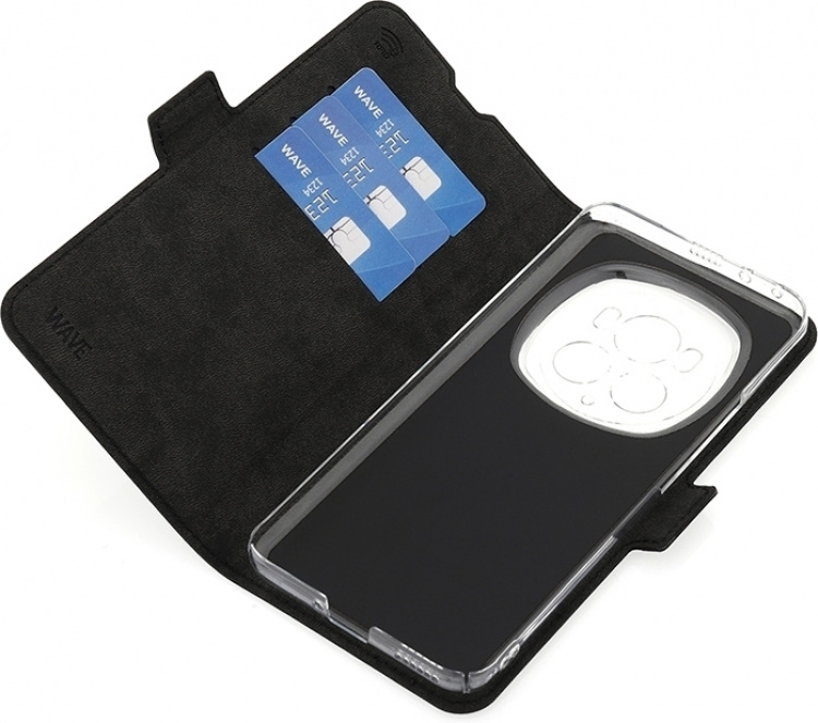 Wave BookCase -suojakuori, Honor Magic6 Pro 5G, musta