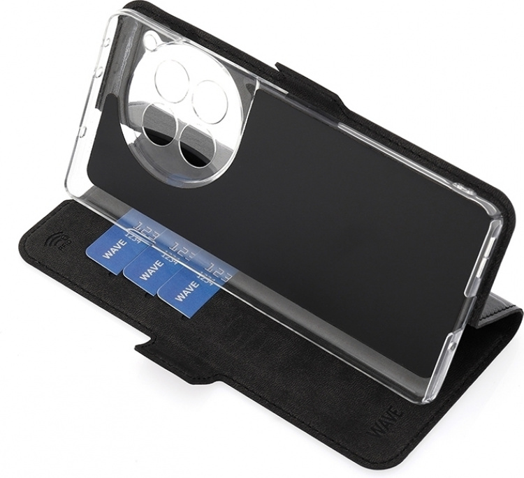 Wave BookCase -suojakuori, OnePlus 12R, musta