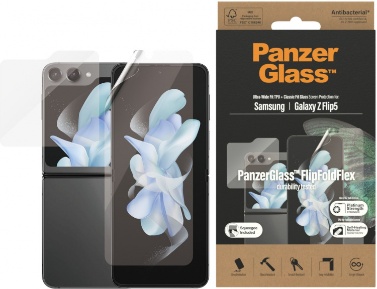 PanzerGlass Screen Protector näyttöjen suojalasit, Samsung Galaxy Z Flip5 PanzerGlass Screen Protector näyttöjen suojalasit, Samsung Galaxy Z Flip5
