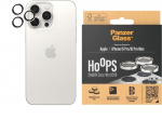 PanzerGlass Hoops -kameran linssinsuoja, iPhone 15 Pro / 15 Pro Max, valkoinen metalli