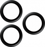 PanzerGlass Hoops -kameran linssinsuoja, iPhone 15 Pro / 15 Pro Max, musta titaani