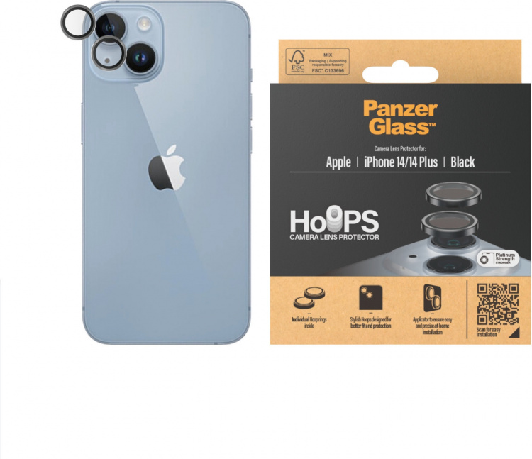 PanzerGlass Hoops -kameran linssinsuoja, iPhone 14 / 14 Plus, musta PanzerGlass Hoops -kameran linssinsuoja, iPhone 14 / 14 Plus, musta