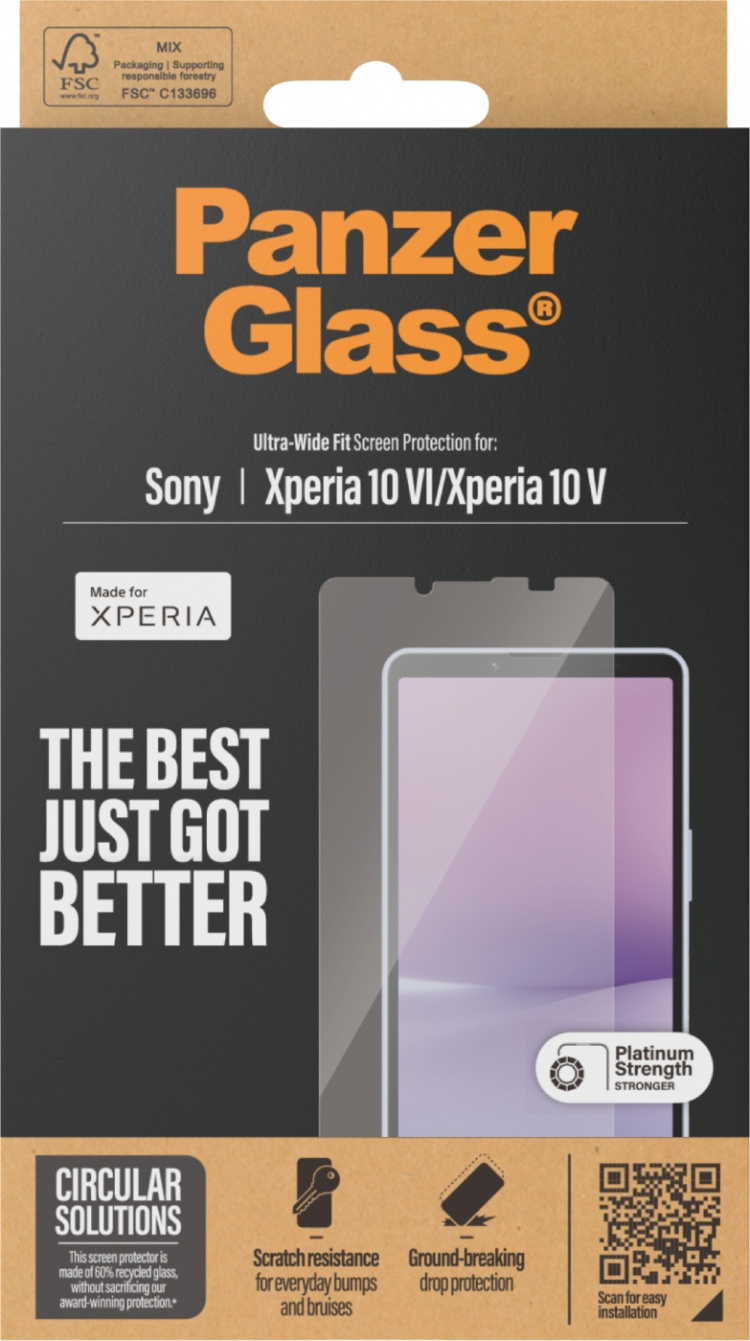 PanzerGlass Ultra Wide Fit -panssarilasi, Sony Xperia 10 VI PanzerGlass Ultra Wide Fit -panssarilasi, Sony Xperia 10 VI