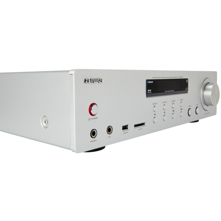 AIWA Förstärkare med Bluetooth 2 x 60 Watt RMS Silver