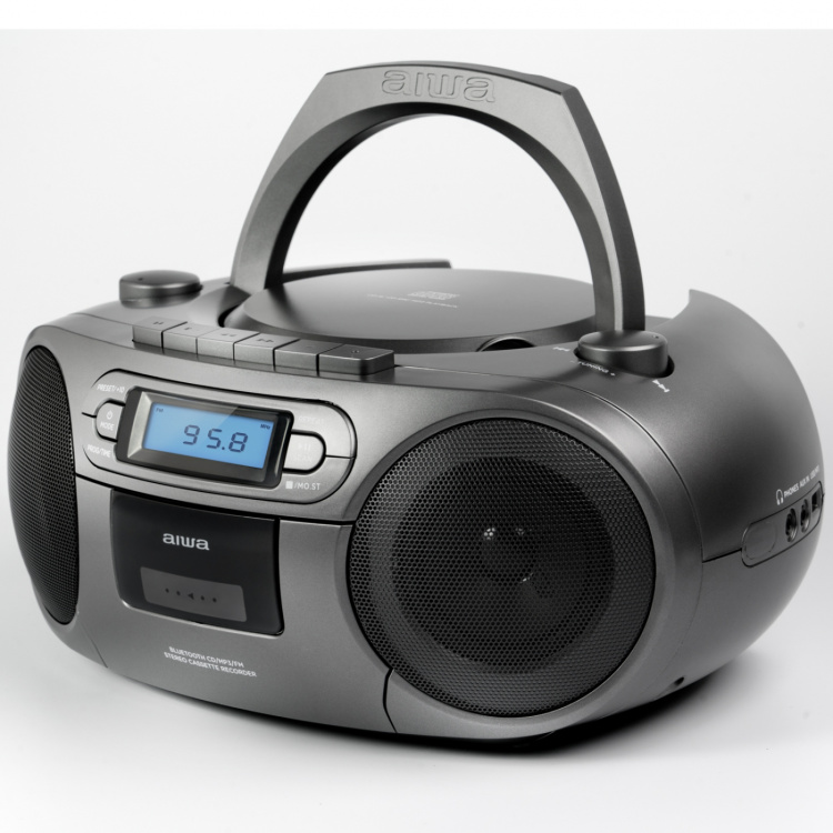 AIWA Kassettradio CD/FM-radio/Kassettband/USB/BT Mörkgrå