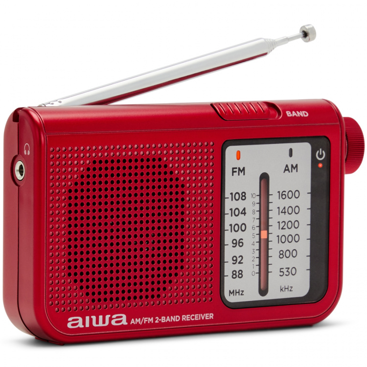 AIWA Pocket-radio med FM/MW Röd AIWA Pocket-radio med FM/MW Röd