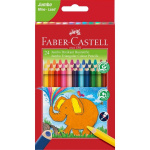 Faber-Castell Jumbo kolmiomaiset värikynät, 24 kpl lompakko (116524)
