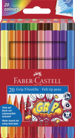 Faber-Castell Kuitukärkikynät Grip Colour Marker set (20 kpl) (155320) Faber-Castell Kuitukärkikynät Grip Colour Marker set (20 kpl) (155320)