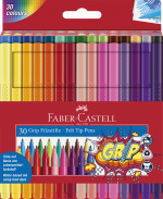 Faber-Castell Kuitukärkikynät Grip Colour Marker set, 30 kpl (155335)
