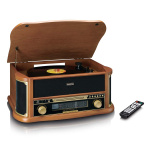 Lenco Puinen retro-levysoitin, jossa on Bluetooth® AM/FM-radio USB-koodaus CD-soitin, kasettisoitin ja sisäänrakennetut kaiuttimet Lenco Puinen retro-levysoitin, jossa on Bluetooth® AM/FM-radio USB-koodaus CD-soitin, kasettisoitin ja sisäänrakennetut kaiuttimet