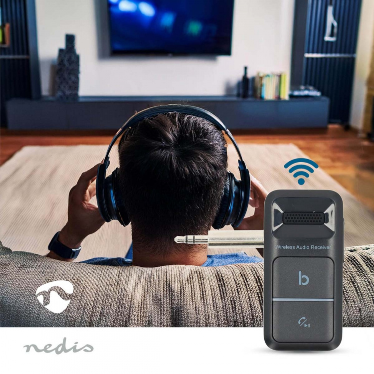 Nedis Bluetooth® Receiver | Audio / video / data connections output: USB-C™ Female / 1x 3.5 mm | AAC / SBC | Automatic power off function | Black
