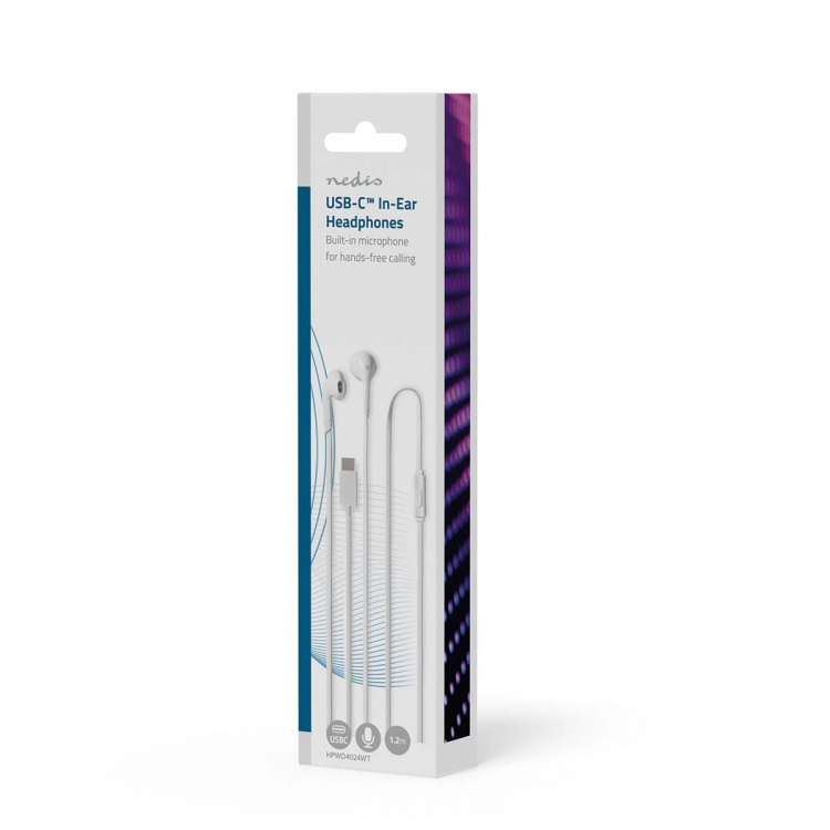 Nedis Langalliset Kuulokkeet | USB-C™ | Kaapelin pituus: 1.20 m | Sisäänrakennettu mikrofoni | Äänenvoimakkuuden Säätö | Valkoinen Nedis Langalliset Kuulokkeet | USB-C™ | Kaapelin pituus: 1.20 m | Sisäänrakennettu mikrofoni | Äänenvoimakkuuden Säätö | Valkoinen