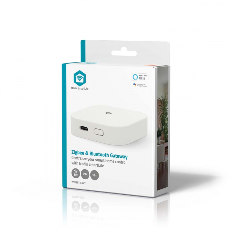 Nedis SmartLife Yhdyskäytävä | Bluetooth® / Zigbee 3.0 | 50 Laitetta | USB Virta | Android™ / IOS | Valkoinen