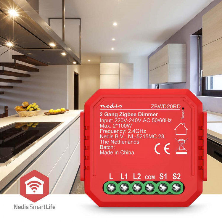 Nedis SmartLife-sisäänrakennettu Moduuli | Double Triac Dimmer | 2 x 100 W | Terminaaliliitin | Sovellus saatavana kohteeseen: Android™ / IOS Nedis SmartLife-sisäänrakennettu Moduuli | Double Triac Dimmer | 2 x 100 W | Terminaaliliitin | Sovellus saatavana kohteeseen: Android™ / IOS