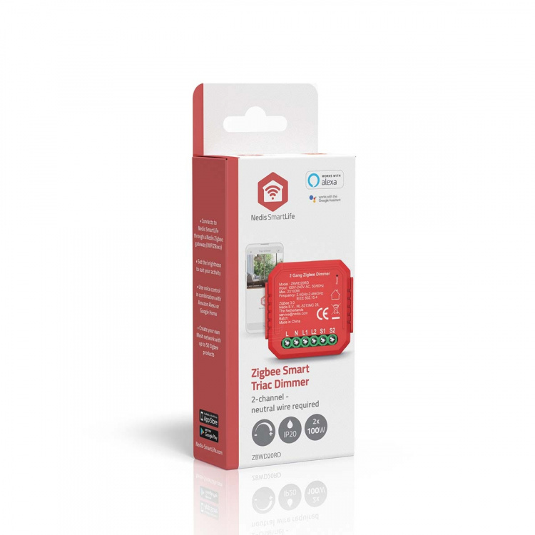 Nedis SmartLife-sisäänrakennettu Moduuli | Double Triac Dimmer | 2 x 100 W | Terminaaliliitin | Sovellus saatavana kohteeseen: Android™ / IOS Nedis SmartLife-sisäänrakennettu Moduuli | Double Triac Dimmer | 2 x 100 W | Terminaaliliitin | Sovellus saatavana kohteeseen: Android™ / IOS