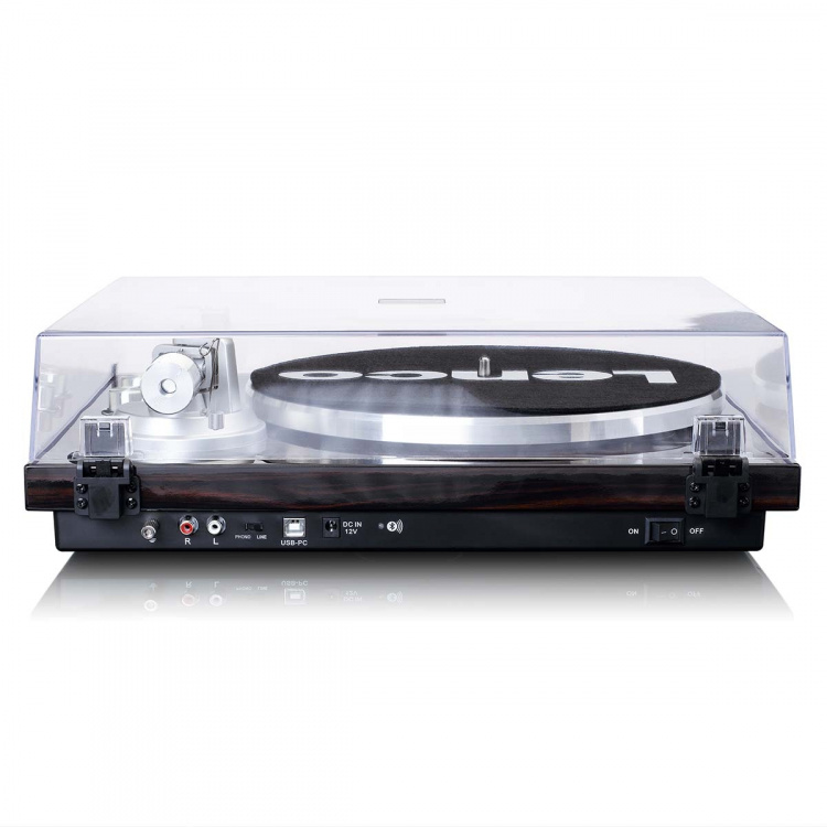 Lenco Levysoitin Bluetooth®-lähetyksellä Tummanruskea