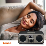 Lenco Stereo DAB+ FM-radio Bluetooth®:llä Musta