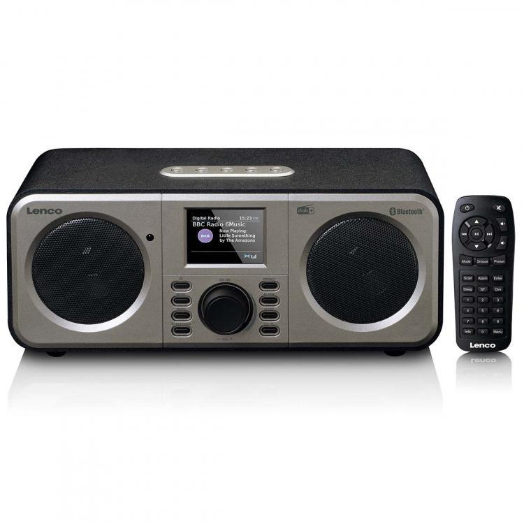 Lenco Stereo DAB+ FM-radio Bluetooth®:llä Musta