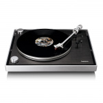 Lenco Levysoitin, jossa näkyvä hihnaveto, harjattu alumiinirunko ja Ortofon 2M RED kasetti Musta Lenco Levysoitin, jossa näkyvä hihnaveto, harjattu alumiinirunko ja Ortofon 2M RED kasetti Musta