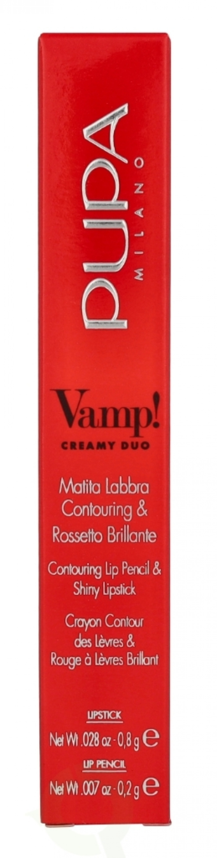 Pupa Milano Pupa Vamp! Creamy Duo Lip Pencil 1 g #012 Cherry Red / Lipstick 0,8g / Pencil 0,2g
