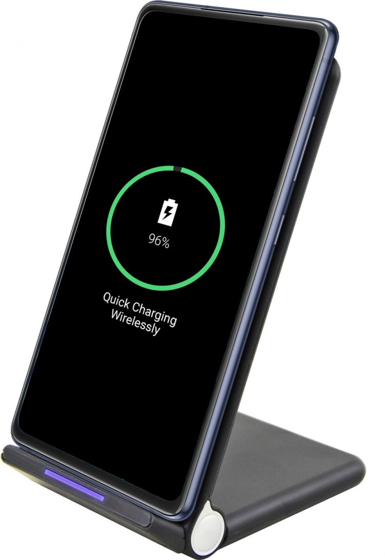 Wave Qi-pöytäteline 15W langattomalla latauksella, musta