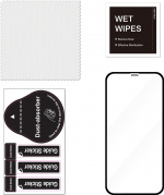 FoneKit Full Cover -panssarilasi, iPhone 12 / 12 Pro, musta