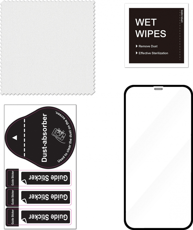 FoneKit Full Cover -panssarilasi, iPhone 12 / 12 Pro, musta