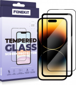 FoneKit Full Cover -panssarilasi, iPhone 14 Pro, musta FoneKit Full Cover -panssarilasi, iPhone 14 Pro, musta