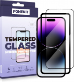 FoneKit Full Cover -panssarilasi, iPhone 14 Pro Max, musta FoneKit Full Cover -panssarilasi, iPhone 14 Pro Max, musta