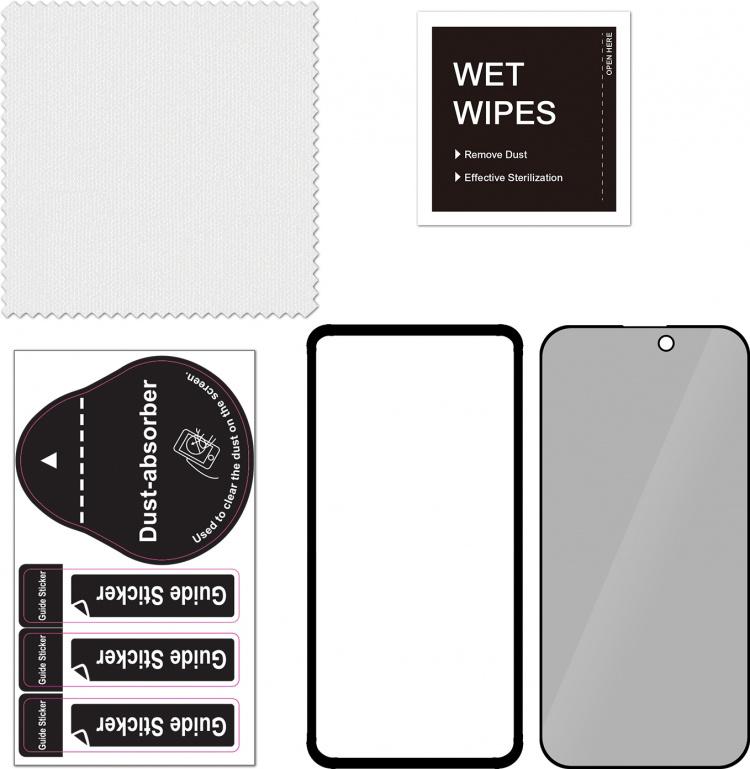 FoneKit Privacy+ Full Cover -panssarilasi, iPhone 14 Pro, musta