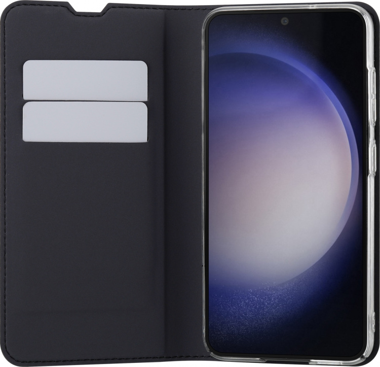 FoneKit BookCase -suojakotelo, Samsung Galaxy S23, musta