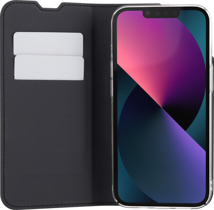 FoneKit BookCase -suojakotelo, iPhone 13, musta